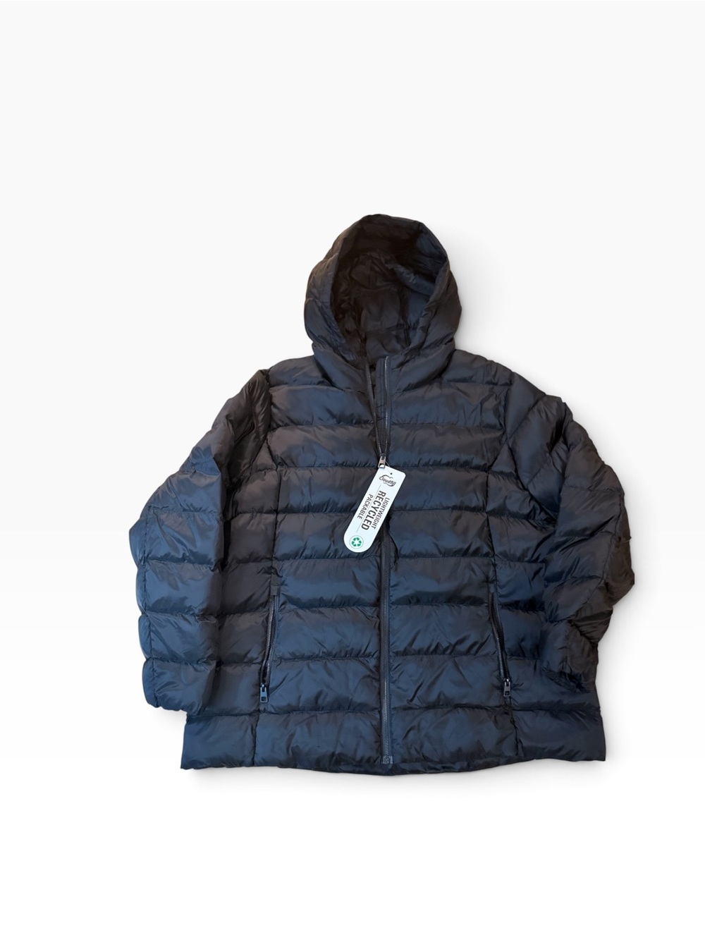32 Degrees Women's Black Hooded Packable Puffer Jacket - Picture 5 of 7
